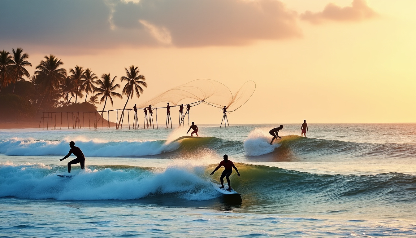 découvrez mirissa beach au sri lanka, une plage idyllique réputée pour son sable doré, ses eaux turquoise et ses vagues parfaites pour le surf. le lieu idéal pour se détendre et profiter des plus beaux paysages insulaires.